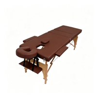 Table de massage pliable professionnelle à 3 sections, légère, en bois, réglable en hauteur