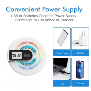 Lecteur CD portable rond avec transmetteur-récepteur BT 5.3, lumière RGB, anti-saut de disque, radio FM, haut-parleur stéréo USB MP3 pour la maison, la voiture et la salle de sport - Product Image 6