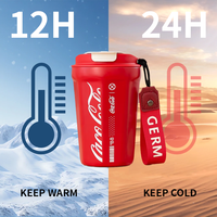 Nouveau Style 400ml 500ml gobelets à Double paroi tasses personnalisées 304 tasses en acier inoxydable tasses de voyage tasse à café avec corde