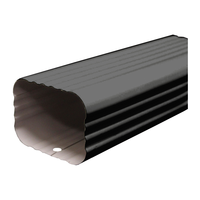 Gouttières modernes en aluminium gris pour villa, coudes internes et externes, descentes pluviales rectangulaires, durables et étanches