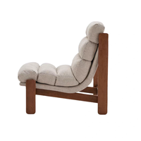 Fauteuil simple de style rétro français haut de gamme en bois de frêne pour salon, balcon, café, mobilier de maison, noyer