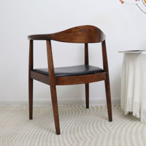 Silla de diseño nórdico de madera de teca sólida para comedor, sillón de diseño para sala de estar, restaurante con asiento de madera - Product Image 3