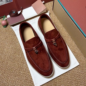 2026 Loro Luxury Mocassins pour Homme en Daim Bleu Clair Vintage à Boucle Piana, à Enfiler, Chaussures de Conduite Décontractées - Product Image 4