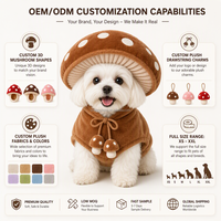 Vêtements personnalisés pour animaux de compagnie : Ensemble costume gilet polaire avec chapeau champignon pour chien, chaud pour l'hiver, pour chiots et chats de petite et moyenne taille, vente en gros OEM