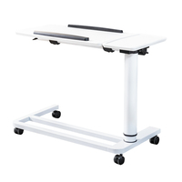 Table réglable en forme de C avec plateau inclinable pour la lecture et zone plate fixe pour tasse, bureau mobile pour chambre à coucher, usage médical et infirmier