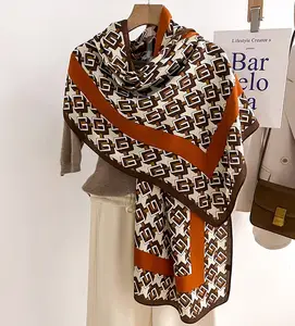 Neueste Design Letter Pattern Viskose Schals Schals Luxus Designer G Print 66*178CM Baumwolle Wolle Kopf wickel Hijab Schal für Frauen