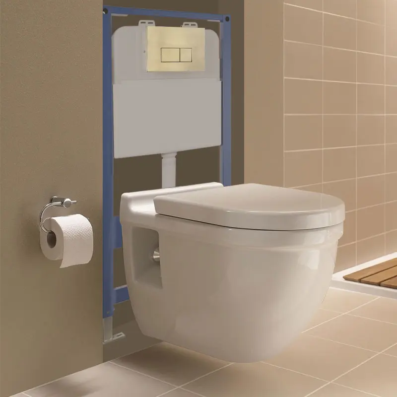 WC nascosto serbatoio pannello a pulsante bagno ABS plastica nascosta cisterna cromo oro doppia piastra a filo DUOFIX