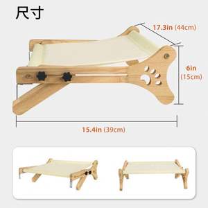 Lit pour chat mural en bois Spot-on Wholesale, lit suspendu pour chat à fixer sur la fenêtre, hamac pour chats - Product Image 5