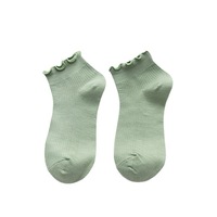 Chaussettes d'été pour femmes, mi-mollet, en coton, fines, absorbantes, à dentelle, style japonais tendance, style Instagram