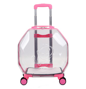 Özelleştirilebilir Pet hava kutusu arabası sırt çantası taşınabilir açık kedi taşıyıcılar için Pet seyahat Pet taşıyıcılar şeffaf kılıf ile tekerlek - Product Image 5