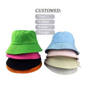 Sombrero de cubo de invierno al aire libre, sombreros de cubo de color sólido para mujer, sombrero de cubo liso informal Unisex con logotipo bordado personalizado al por mayor - Product Image 1