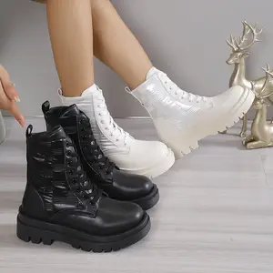 2024 New Foreign Trade Plus-size Women's Martens Ankle Boots Fashion Lace-up Trend Women's Martin Boots