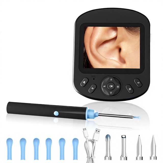 Visual Handheld Ear Cleaner 1080P 6-Axis Gyro Stabilization WiFi Ear Wax Removal Tool Rechargeable Portable Endoscope Screen