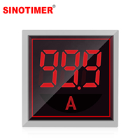 Indicateur de courant carré ST17A avec CT externe, 5 couleurs, plage 0-100A, affichage LED, trou de 22 mm, compteur de courant alternatif