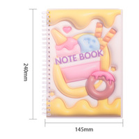Cuaderno Espiral 3D Personalizado con Diseño de Dibujos Animados, Cubierta de Cuero PU Suave y Elástica, Impresión de Animales Kawaii, Encuadernación de Hojas Sueltas, 60 Hojas, OEM