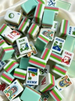 Jeu de tuiles de Mahjong américain Golf Country Club, 160 pièces en acrylique, gravées au laser avec motifs floraux, avec tapis offert