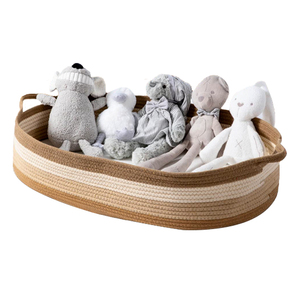 Cesta de algodón tejida a mano para cambio de bebé, con almohadilla gruesa suave y cubierta impermeable - Product Image 6