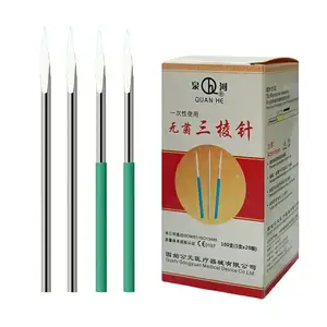 QUAN HE 3 Edge Needle For Bloodletting Prismatic Needle Individual Package Three-Edged Needle Painless 100 PCS