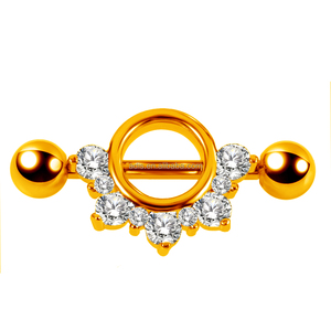 Rosso CZ acciaio chirurgico <span class=keywords><strong>capezzolo</strong></span> bilanciere 14mm argento corpo in oro Piercing bar gioielli anello <span class=keywords><strong>capezzolo</strong></span> - Product Image 5