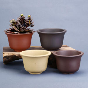 Purple Clay Ceramic Flower Pots Tabletop Small Pots Succulent <b>Personalized</b> Mini Fuchsia Pots <b>Sweet</b> Flag Bonsai Pots Flowers Vase - Product Image 1