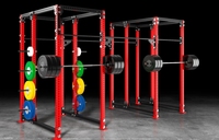 Équipement de gym commercial en acier autoportant pour entraînement croisé, avec barres de grimpe et Power Rack