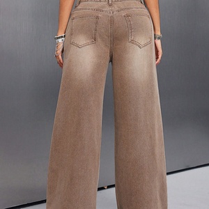Nouveautés 2025 - Pantalon en jean à jambes larges pour femmes, style streetwear, taille basse, jeans baggy pour femmes - Product Image 3