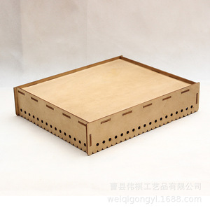 Rectangular Wooden Storage Box With Lattice Design For Desktop Organization - Product Image 3