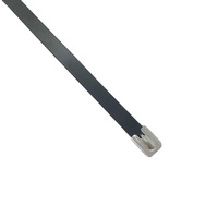 Nylonbeschichtete 12-Zoll-Kabelbinder mit Reißverschluss, Edelstahl, 100er-Pack
