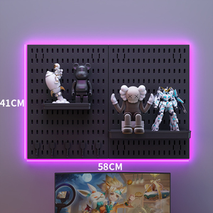 Qinfeng auto-adesivo parete ABS scaffale Set gioco Hanger bordo foro Organizer scatola vassoio con ganci per uso cucina - Product Image 6