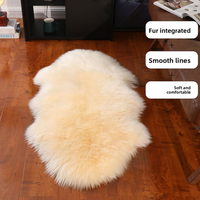 Tapis de chambre en fourrure de mouton, vente en gros, direct usine, blanc beige chaud, personnalisable, offre spéciale