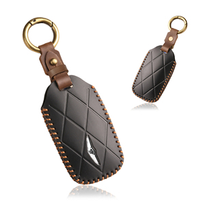 Housse de clé en cuir véritable pour Genesis Gv60 Gv70 Gv80 Gv90, étui de protection complet de style rétro avec anneau métallique, 5-8 boutons - Product Image 5