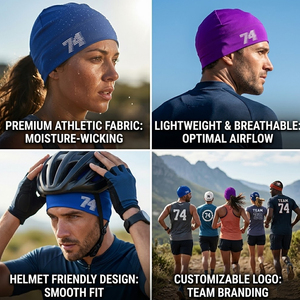 Gorro de Alta Calidad con Forro de Satén, Gorro Negro Tipo Skull Cap, Gorro de Ciclismo Personalizado - Product Image 4