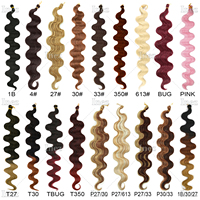 24 Pouces Colorées Ondulations de Corps Cheveux Tressés Lot Extension de Cheveux Synthétique Naturel Ombré Bouclées Profondes pour Femmes