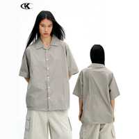 Chemise à manches courtes ample en coton 100% de qualité supérieure, à carreaux vintage américains, avec cordon de serrage à l'ourlet, personnalisable pour hommes YOFA, OEM ODM