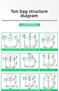 カスタムリサイクル可能なFIBCバルクバッグ（排出口付き）90x90x90cm 1250kg ジャンボリフティングバッグ OEM - Product Image 5