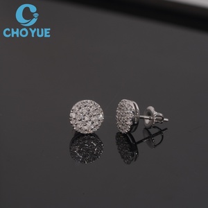 Hot Sale HPHT Lab Diamonds Stud <b>Earrings</b> Real 925 Silver Gold Plated Claw Setting Luxury Screw <b>Back</b> Stud <b>Earring</b> Jewelry - Product Image 1