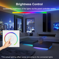 Contrôleur de bande LED RGB CCT avec écran tactile mural, variateur de lumière, réglage de la température de couleur et de la luminosité pour l'éclairage