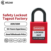 Verrou de sécurité à manille courte HiLink LOTO OEM, cadenas isolé en nylon multicolore, durable, déverrouillage par clé, vente en gros d'usine
