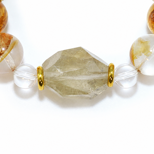 Bracelet en Quartz Golden Healer Naturel avec Pendentif en Quartz Rutile Facetté, Bracelet Énergétique en Galet d'Or Organique OEM - Product Image 6