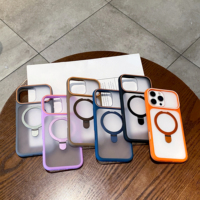Coque de téléphone antichoc givrée en TPU PC rigide mat de haute qualité avec support magnétique anti-traces de doigts pour iPhone 18 Pro Max 17 Pro 16