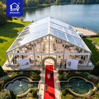 Tente d'atrium commerciale transparente pour mariage, pavillon d'événement extérieur pour cour