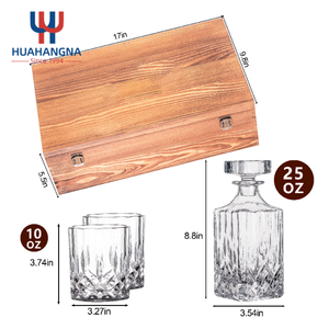 Premium Lead Free Crystal Glass Whiskey Decanter Set with Chess Board and Stones in Wooden <b>Box</b> for Corporate <b>Gift</b> - Product Image 3