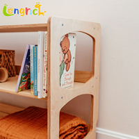 Étagère de rangement en bois à 4 niveaux pour enfants, idéale pour la chambre d'enfant, la salle de jeux, la salle de classe, pour l'affichage des jouets et des livres