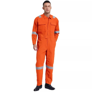 Overol de Trabajo Unisex Naranja de Alta Visibilidad, Transpirable y Duradero, Uniforme de Seguridad Reflectante, Manga Larga, Ropa de Trabajo de Polialgodón - Product Image 1