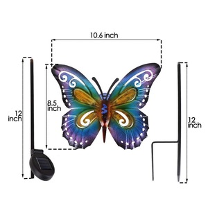 Lámpara Solar de Jardín con Forma de Mariposa, 10.6 Pulgadas, LED, Decoración para Exteriores, Resistente al Agua, con Estaca - Product Image 1