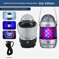 Lanterne de camping avec éclairage RGB rotatif, lampe de fête en plein air, lampes de camping, fournie par le fabricant