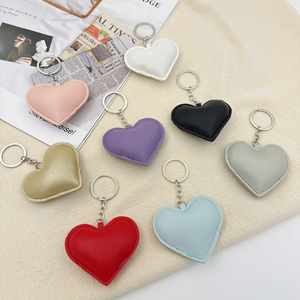 Creative Cute <b>Heart</b>-Shaped Pu Leather Keychain,Fashion <b>Bag</b> Durable Portable Car Keychain - Product Image 3