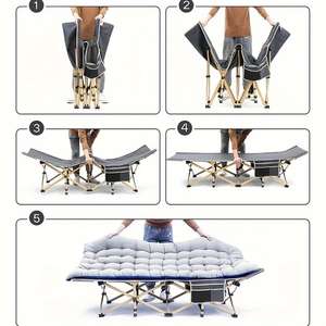 Lit de camping pliable léger et réglable en hauteur, lit de camping pliable pour l'extérieur, équipement de voyage - Product Image 3