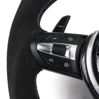 Volant en cuir perforé à moitié personnalisé en fibre de carbone avec LED pour BMW F01 F06 F10 F11 F20 F22 F30 F31 F32 M3 F80 M4 F82 M5 F90