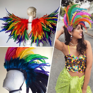 Pampille en plumes de coq pour coiffe vintage, accessoire de danse <span class=keywords><strong>Samba</strong></span> et de bricolage, robe de soirée, concours de beauté - Product Image 3
